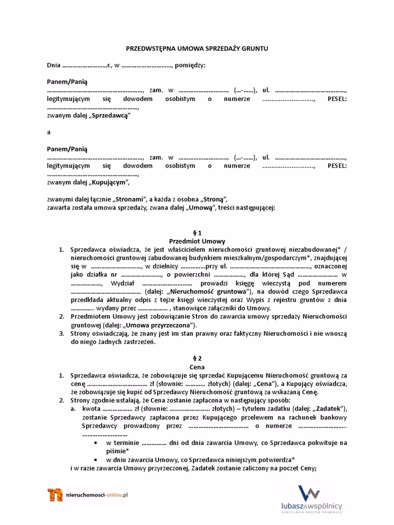 Czy umowa przedwstępna może być zawarta na odległość?