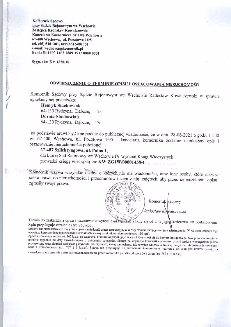 Jak zablokować opis i oszacowanie nieruchomości przez komornika?