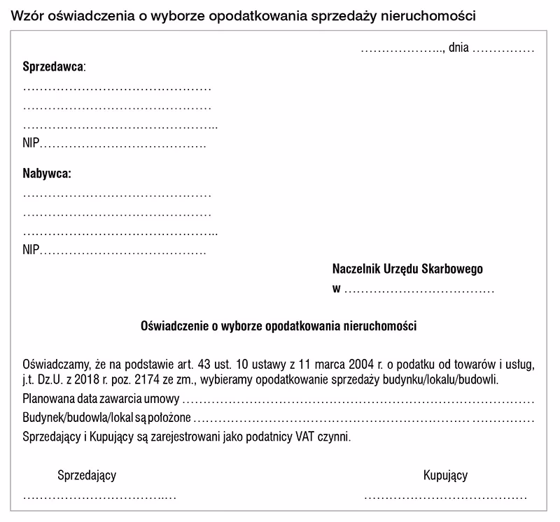 Kiedy rezygnuje się ze zwolnienia z podatku VAT przy sprzedaży nieruchomości?